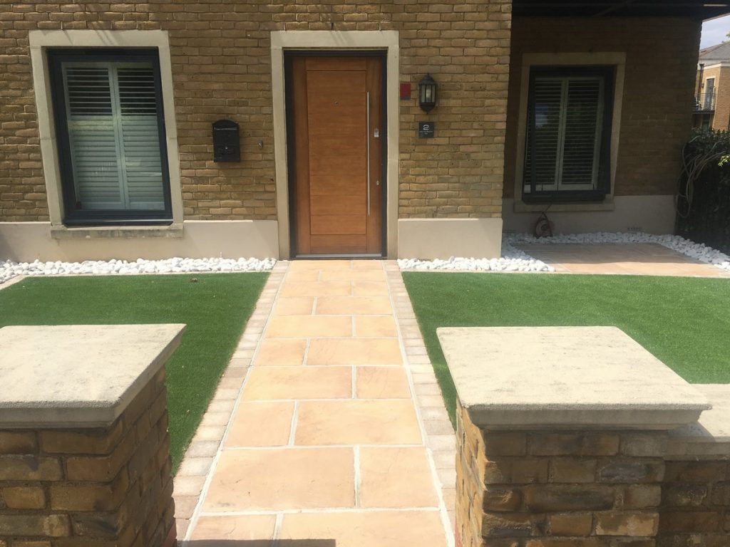 conrete paving autumn bronze